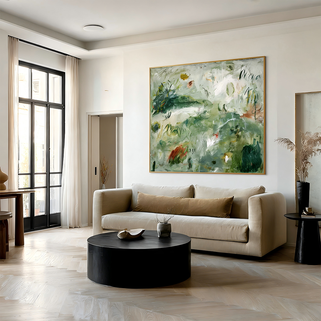 Moss Reverie – Large Textured Abstract Landscape Wall Art