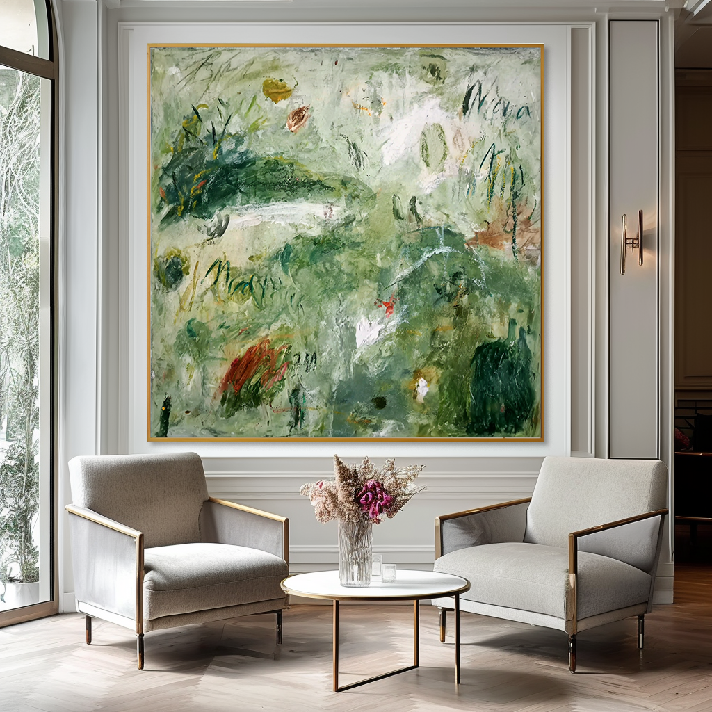 Moss Reverie – Large Textured Abstract Landscape Wall Art