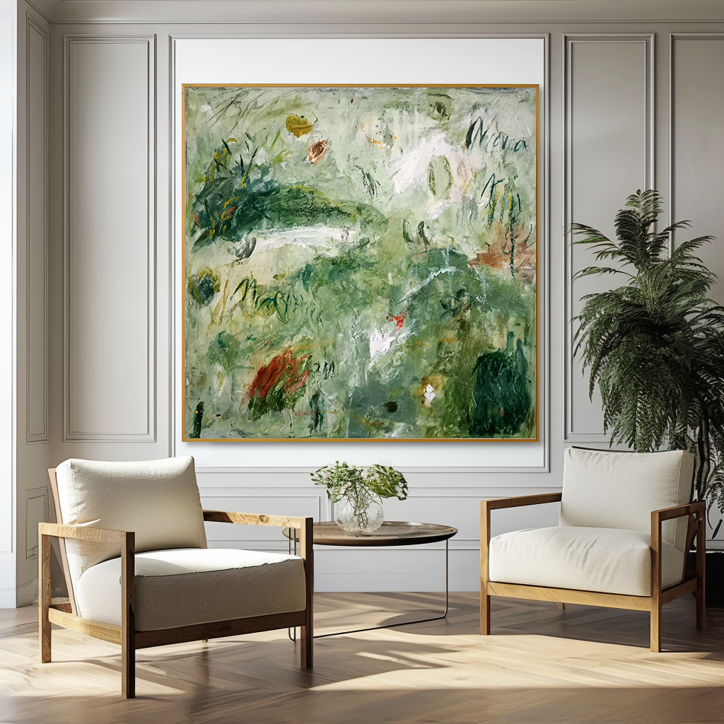 Moss Reverie – Large Textured Abstract Landscape Wall Art