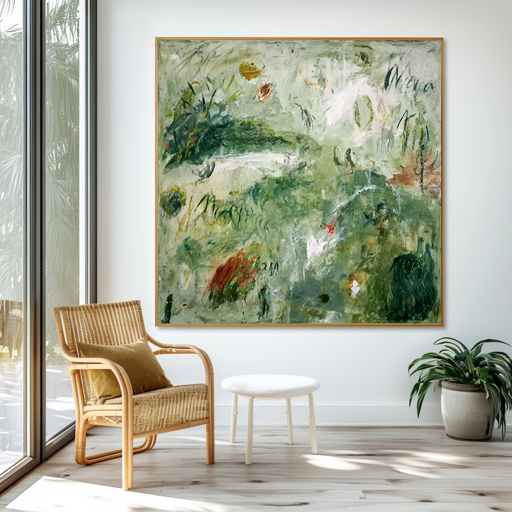 Moss Reverie – Large Textured Abstract Landscape Wall Art