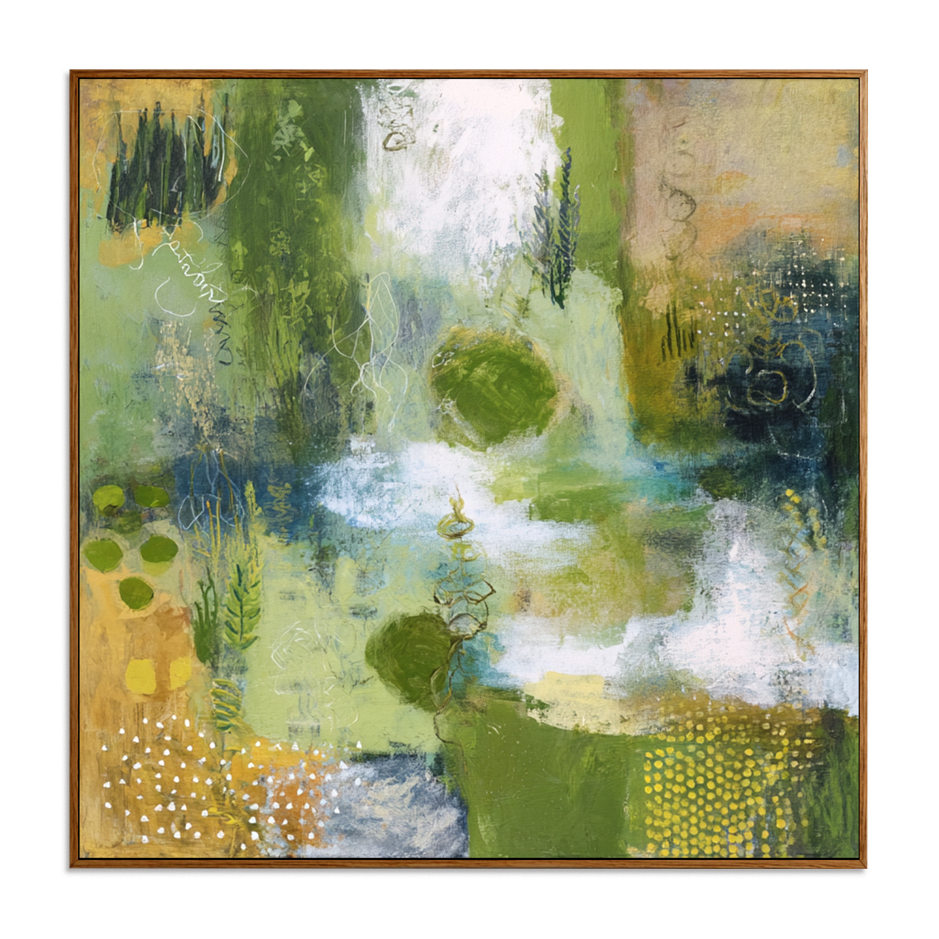 Verdant Echo – Large Textured Abstract Landscape Wall Art