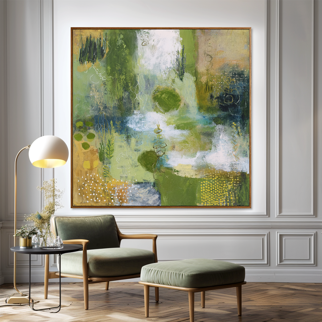 Verdant Echo – Large Textured Abstract Landscape Wall Art