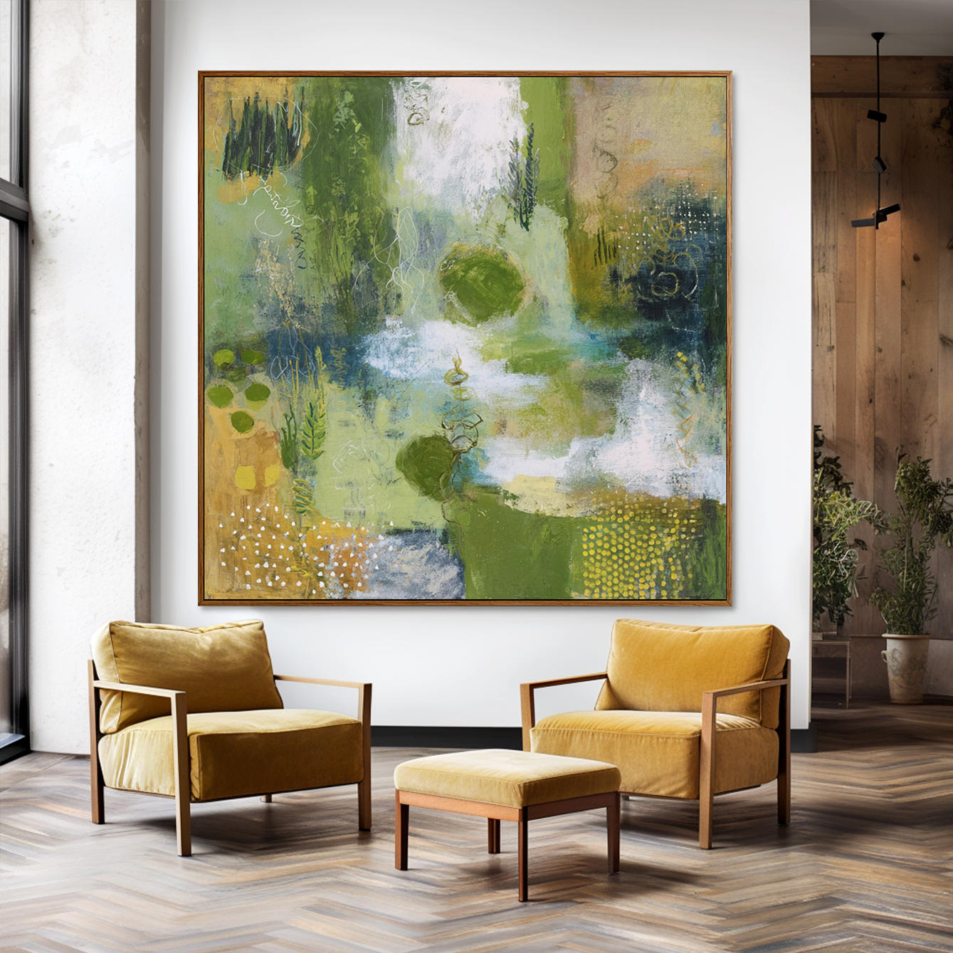Verdant Echo – Large Textured Abstract Landscape Wall Art