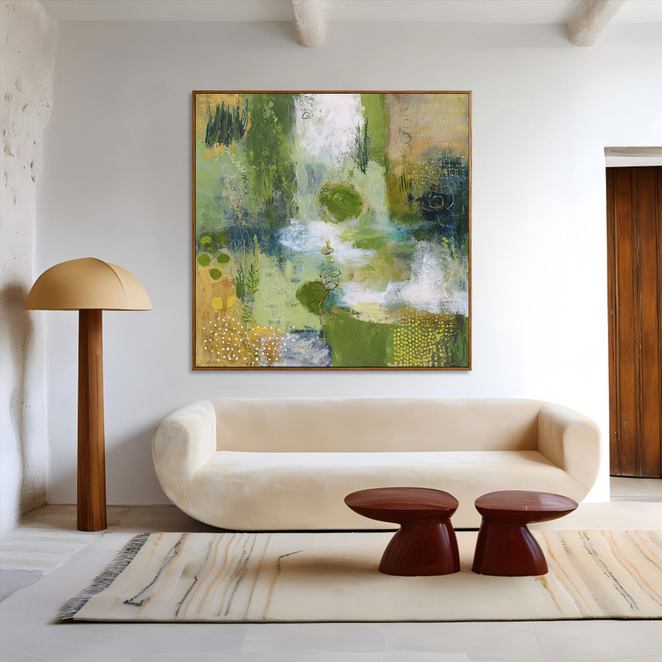 Verdant Echo – Large Textured Abstract Landscape Wall Art