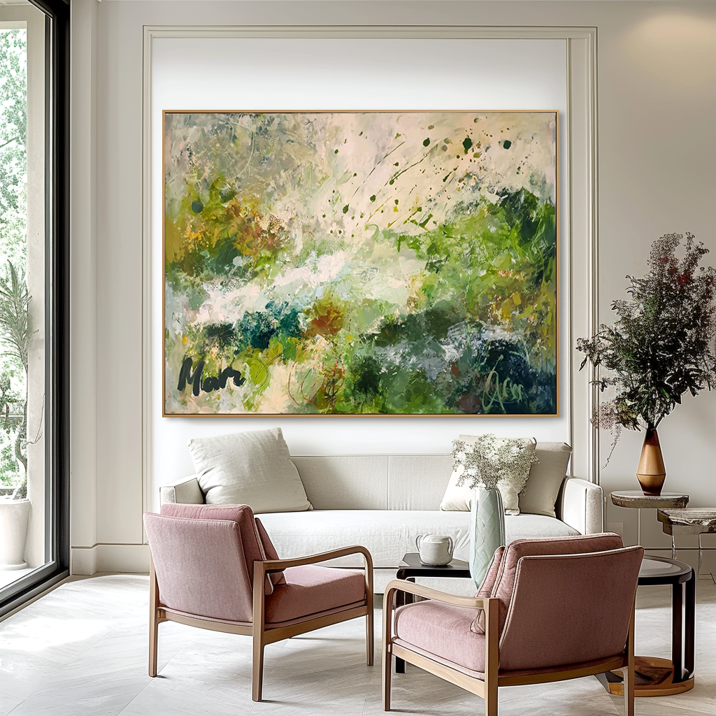 Wild Verdancy – Large Textured Abstract Landscape Wall Art