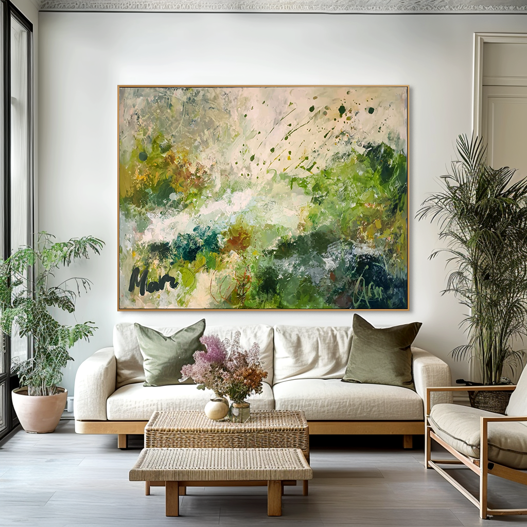 Wild Verdancy – Large Textured Abstract Landscape Wall Art