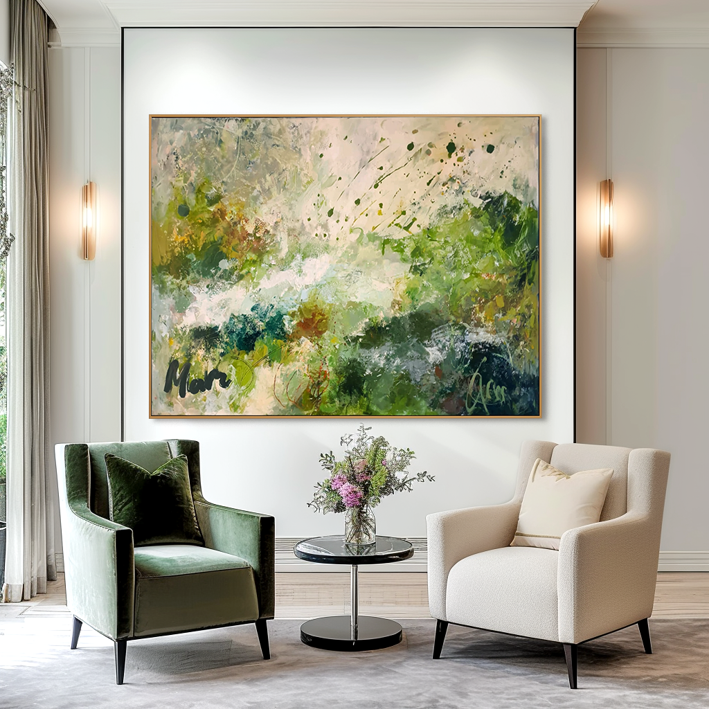 Wild Verdancy – Large Textured Abstract Landscape Wall Art