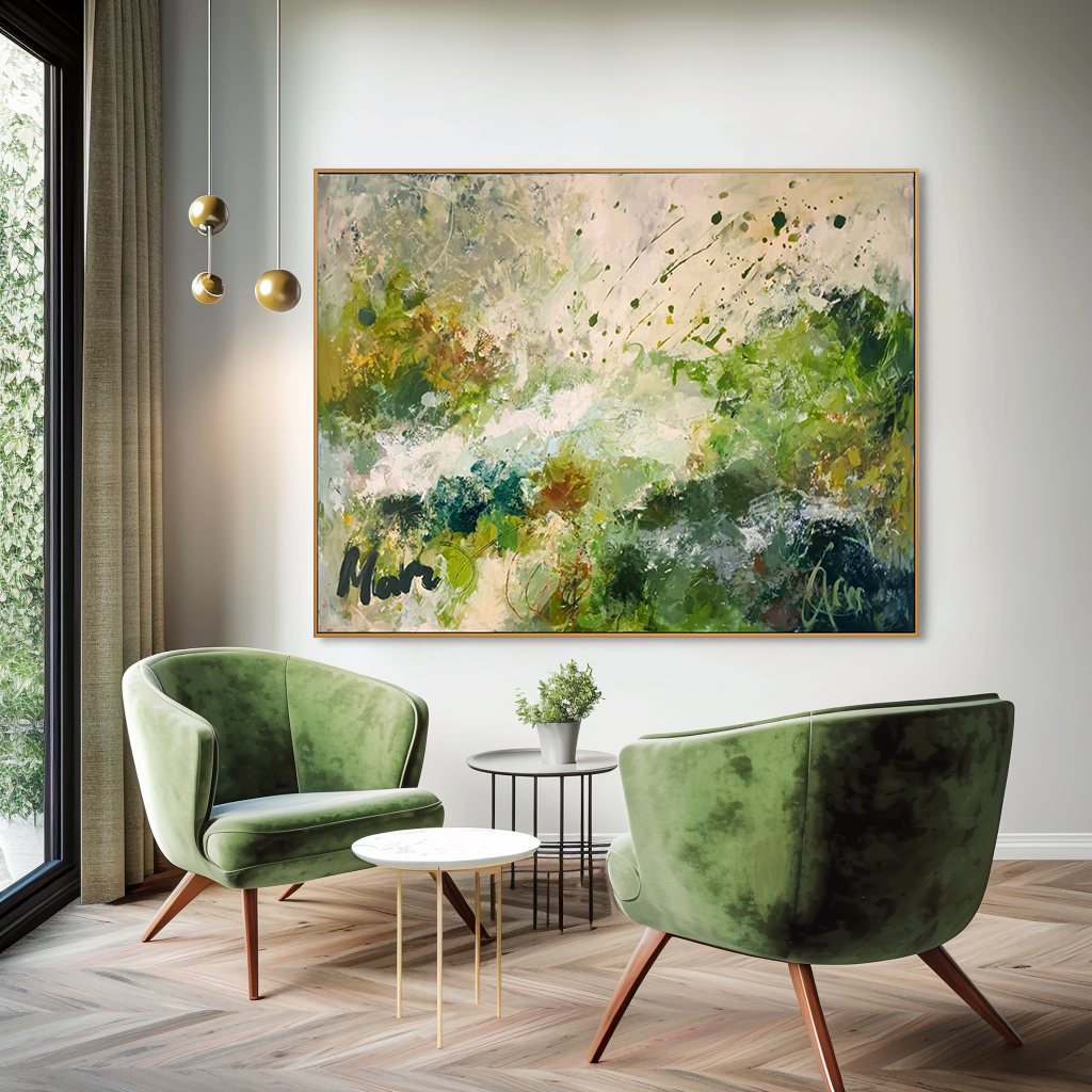 Wild Verdancy – Large Textured Abstract Landscape Wall Art