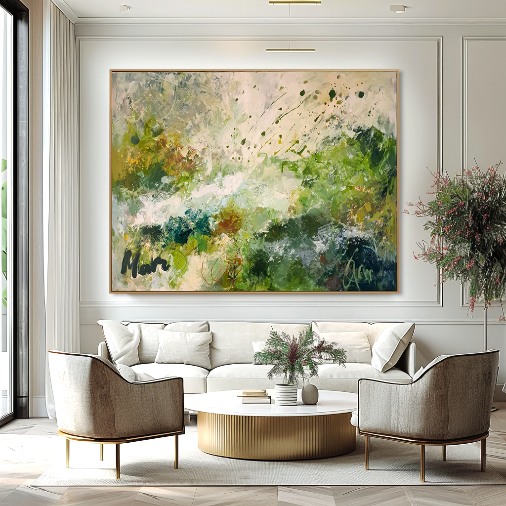 Wild Verdancy – Large Textured Abstract Landscape Wall Art