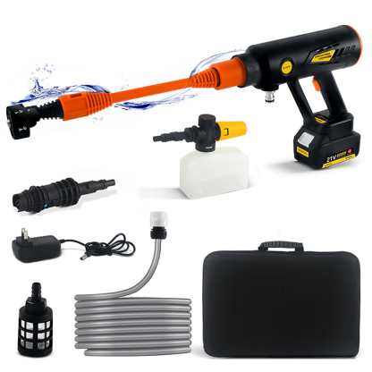 T TOVIA Cordless Pressure Washer Gun, 870PSI Electric Washer Kit, Portable Power Cleaner with 6-in-1 and 0-180°Adjustable Nozzle, Waterproof Battery for Washing Cars Patio Fence Watering Plants-T TOVIA Offical Online Store
