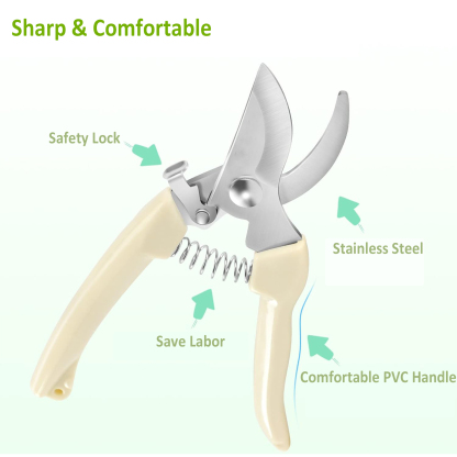 T TOVIA Stainless steel pruning shears, gardening shears, garden scissors, fruit picking shears, spring hand tool shears, safe and labor-saving-T TOVIA Offical Online Store