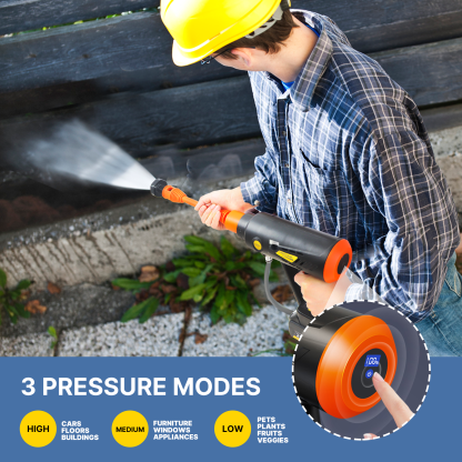 T TOVIA Cordless Pressure Washer Gun, 870PSI Electric Washer Kit, Portable Power Cleaner with 6-in-1 and 0-180°Adjustable Nozzle, Waterproof Battery for Washing Cars Patio Fence Watering Plants-T TOVIA Offical Online Store