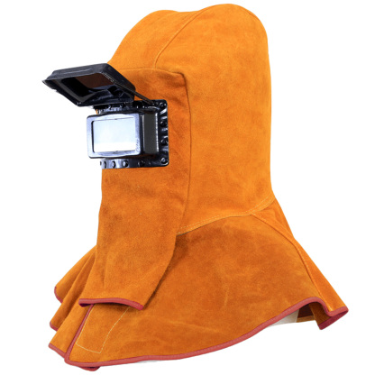T TOVIA Leather Welder Hood Full Protection Welding Mask, Welding Gloves 12.6 Inch for Welding Workplace, Gardening and Fireplace