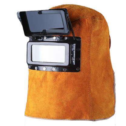 T TOVIA Leather Welder Hood Full Protection Welding Mask, Welding Gloves 12.6 Inch for Welding Workplace, Gardening and Fireplace