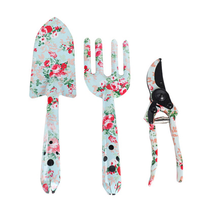 T TOVIA Outdoor tools floral print texture small garden tools three-piece set printed shovel garden flowers and gardening tools-T TOVIA Offical Online Store
