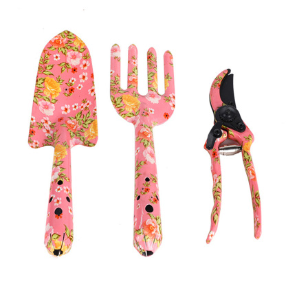 T TOVIA Outdoor tools floral print texture small garden tools three-piece set printed shovel garden flowers and gardening tools-T TOVIA Offical Online Store