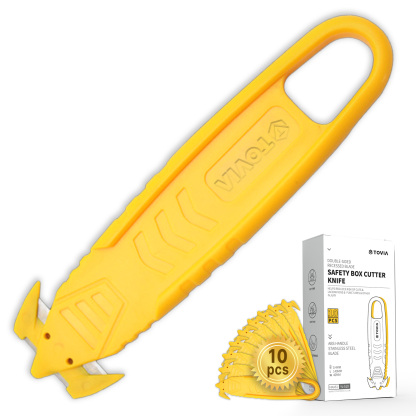 T TOVIA Safety Utility Cutter and Package Opener with Recessed Concealed Stainless Steel Blade for Household, Workshop & Warehouse-T TOVIA Offical Online Store