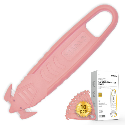 T TOVIA Safety Utility Cutter and Package Opener with Recessed Concealed Stainless Steel Blade for Household, Workshop & Warehouse-T TOVIA Offical Online Store