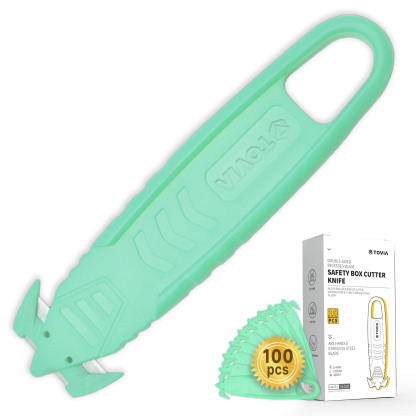 T TOVIA Safety Utility Cutter and Package Opener with Recessed Concealed Stainless Steel Blade for Household, Workshop & Warehouse-T TOVIA Offical Online Store