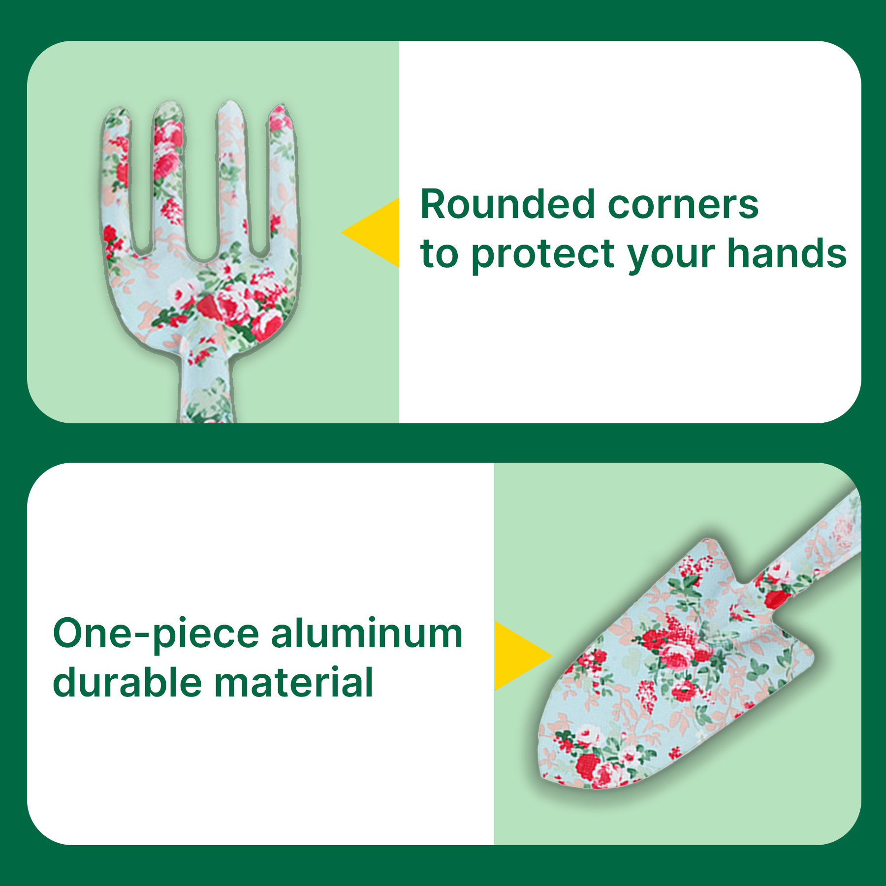 T TOVIA Outdoor tools floral print texture small garden tools three-piece set printed shovel garden flowers and gardening tools-T TOVIA Offical Online Store