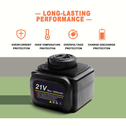 T TOVIA 21V-2.0Ah Li-Ion Battery Large Capacity Discharge Rechargeable Battery for Cordless Electric Tools Leaf Blower Electric Hedge Trimmer Applicable Model GPS51-B2130, GPS52-B2132-T TOVIA Offical Online Store
