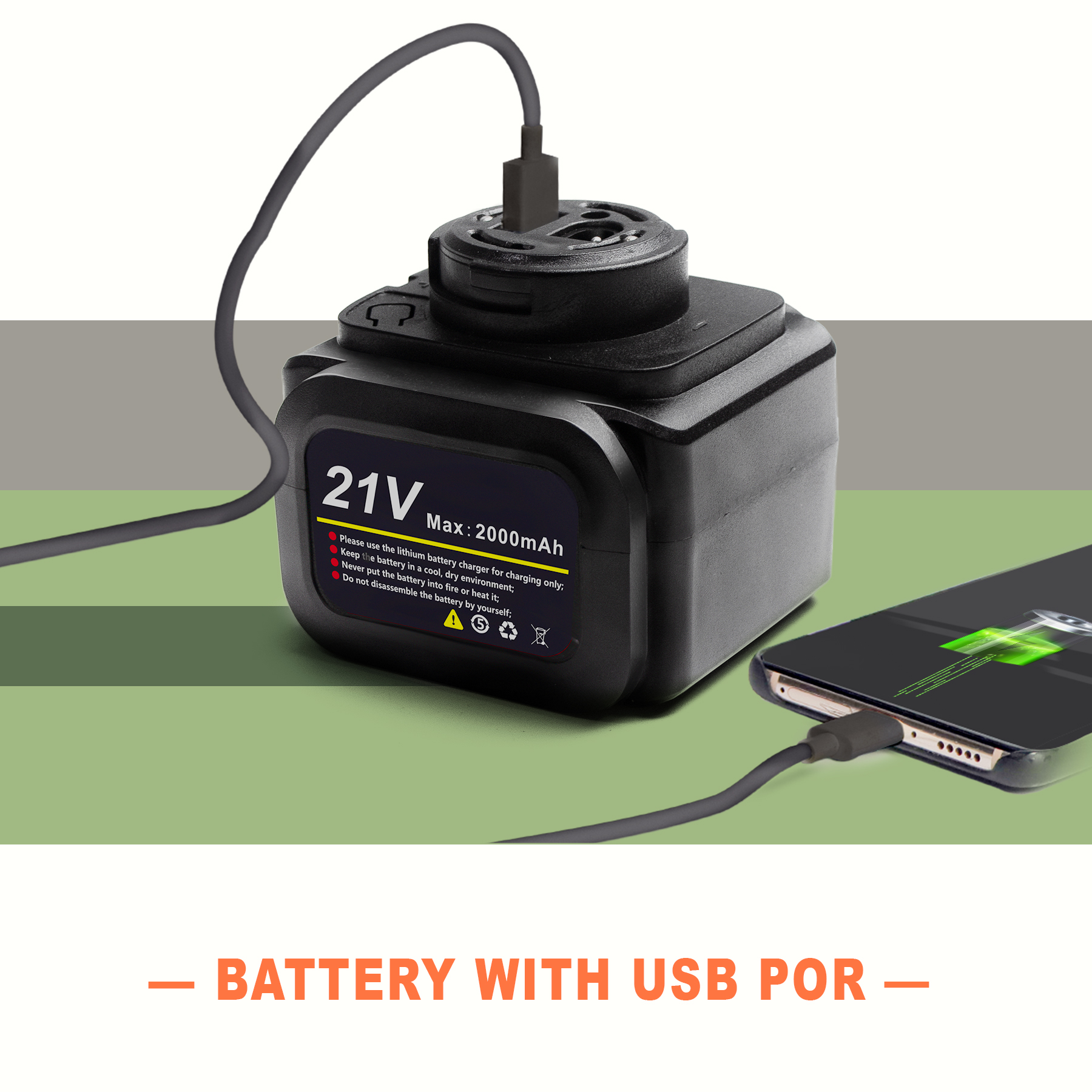 T TOVIA 21V-2.0Ah Li-Ion Battery Large Capacity Discharge Rechargeable Battery for Cordless Electric Tools Leaf Blower Electric Hedge Trimmer Applicable Model GPS51-B2130, GPS52-B2132-T TOVIA Offical Online Store