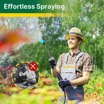 T TOVIA Battery Powered Sprayer Wand, 23.6'' Electric Telescopic Watering Wand with 10Ft Hose & 3 Nozzles, USB Rechargeable & Portable Spray Wand for Gardening-T TOVIA Offical Online Store