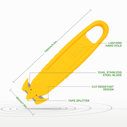 T TOVIA Safety Utility Cutter and Package Opener with Recessed Concealed Stainless Steel Blade for Household, Workshop & Warehouse-T TOVIA Offical Online Store