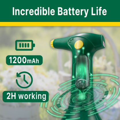 T TOVIA Plant Mister Spray Bottle for Indoor/Outdoor Plants, 1L Electric Garden Sprayer with Adjustable Nozzle, Battery Powered Sprayer for Cleaning, Gardening & Fertilizing-T TOVIA Offical Online Store