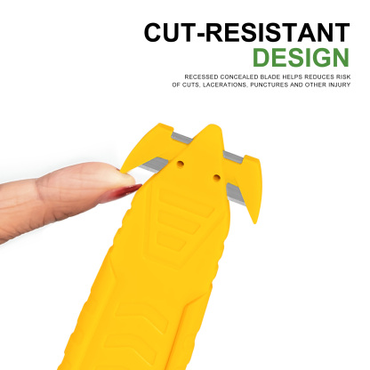 T TOVIA Safety Utility Cutter and Package Opener with Recessed Concealed Stainless Steel Blade for Household, Workshop & Warehouse-T TOVIA Offical Online Store
