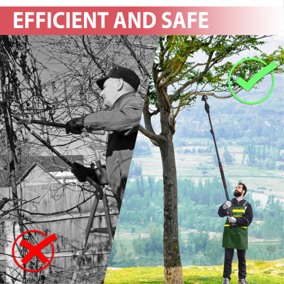 T TOVIA Telescopic Extension Pole for Cordless Pruners and Chainsaw, Aluminum Alloy Telescoping Rod for High Branch Pruning, Compatible with T TOVIA Electric Pruner GPS51 GPS53 GPS54 GPS72,  6.7Ft (2M) and 10Ft (3M)-T TOVIA Offical Online Store