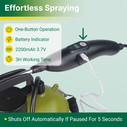 T TOVIA Battery Powered Sprayer Wand, 23.6'' Electric Telescopic Watering Wand with 10Ft Hose & 3 Nozzles, USB Rechargeable & Portable Spray Wand for Gardening-T TOVIA Offical Online Store