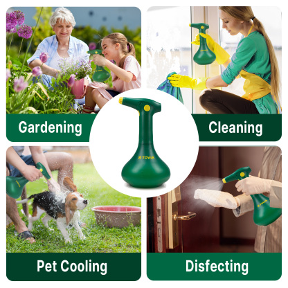 T TOVIA Plant Mister Spray Bottle for Indoor/Outdoor Plants, 1L Electric Garden Sprayer with Adjustable Nozzle, Battery Powered Sprayer for Cleaning, Gardening & Fertilizing-T TOVIA Offical Online Store