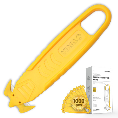 T TOVIA Safety Utility Cutter and Package Opener with Recessed Concealed Stainless Steel Blade for Household, Workshop & Warehouse-T TOVIA Offical Online Store
