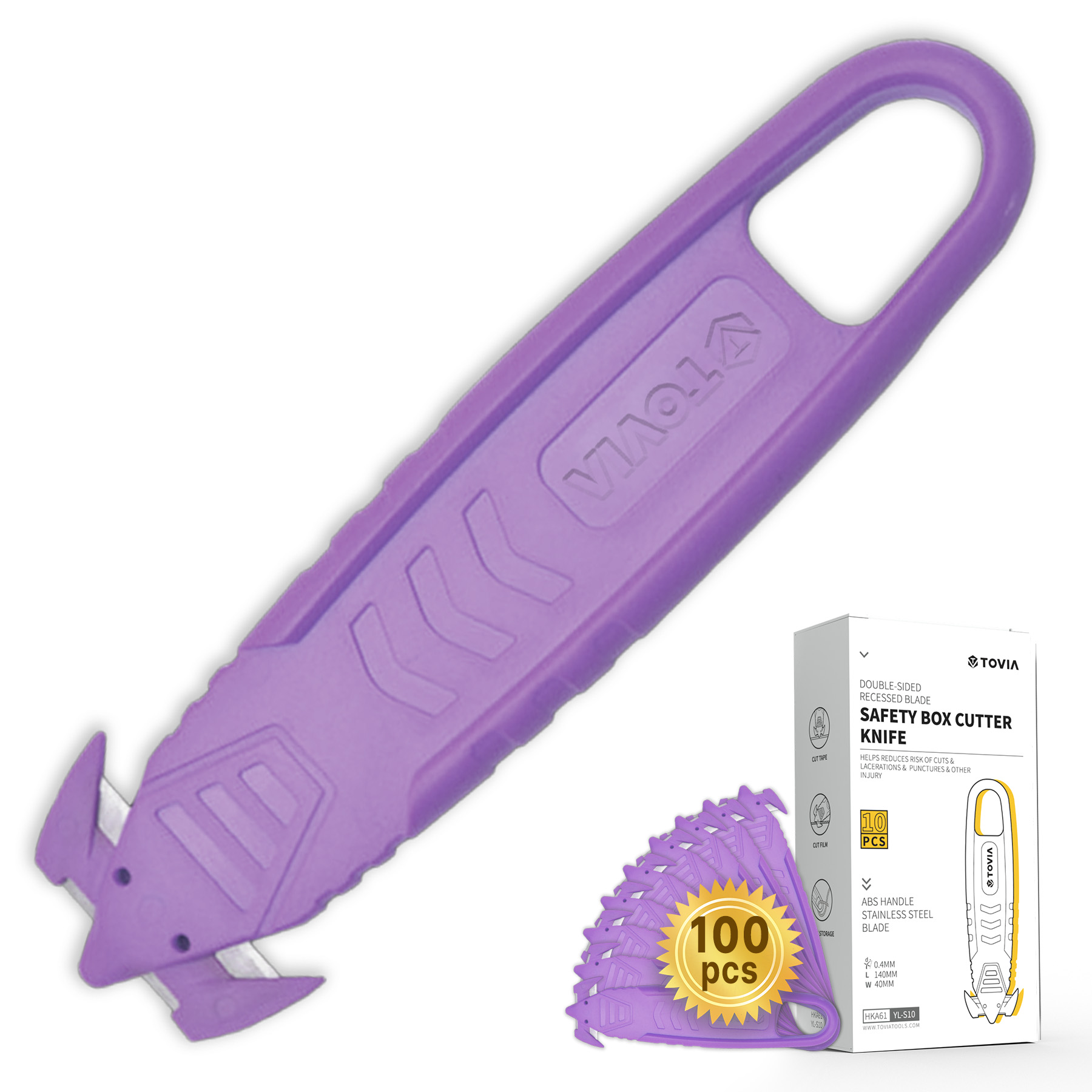 T TOVIA Safety Utility Cutter and Package Opener with Recessed Concealed Stainless Steel Blade for Household, Workshop & Warehouse-T TOVIA Offical Online Store