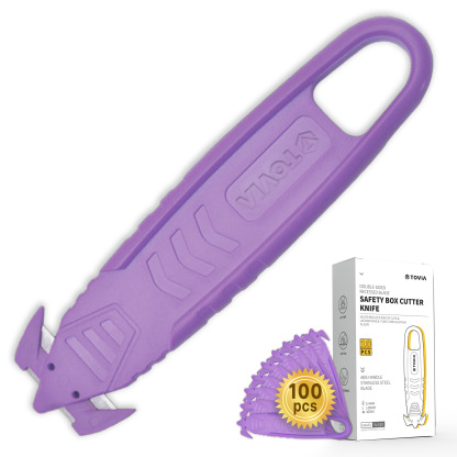 T TOVIA Safety Utility Cutter and Package Opener with Recessed Concealed Stainless Steel Blade for Household, Workshop & Warehouse-T TOVIA Offical Online Store