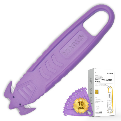 T TOVIA Safety Utility Cutter and Package Opener with Recessed Concealed Stainless Steel Blade for Household, Workshop & Warehouse-T TOVIA Offical Online Store