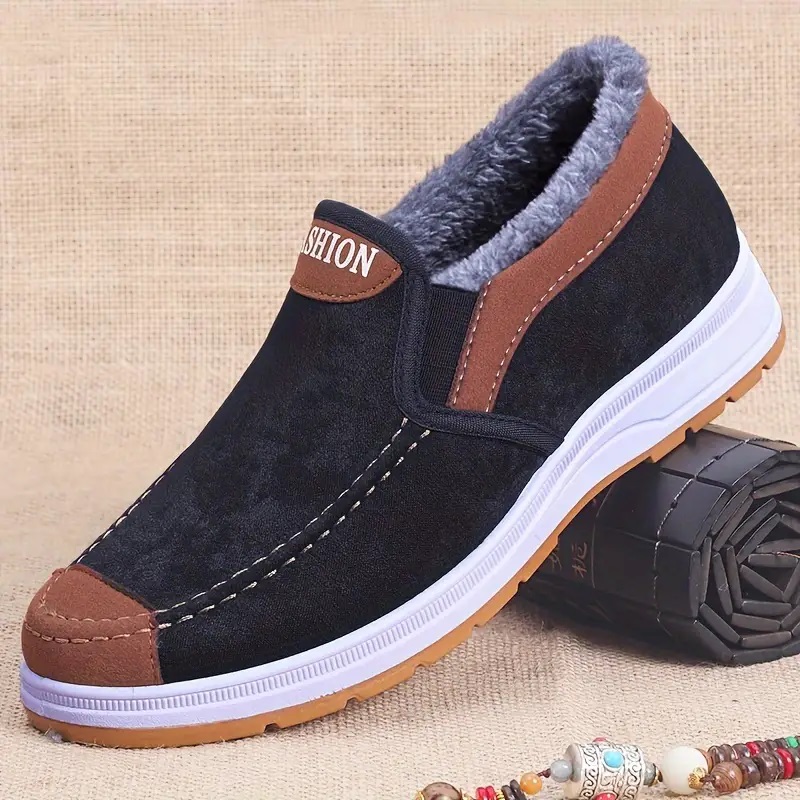 🔥On This Week Sale 70% OFF🔥 Men's Casual Warm Snow Boots, Ankle Height, Fabric Lining, Rubber Sole, Solid Color, Outdoor Footwear - W014