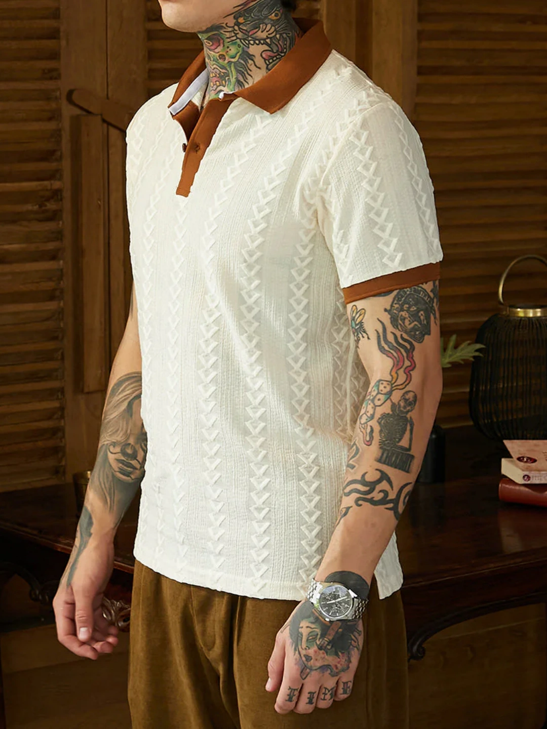 Color Block Half Sleeve Polo T-Shirt