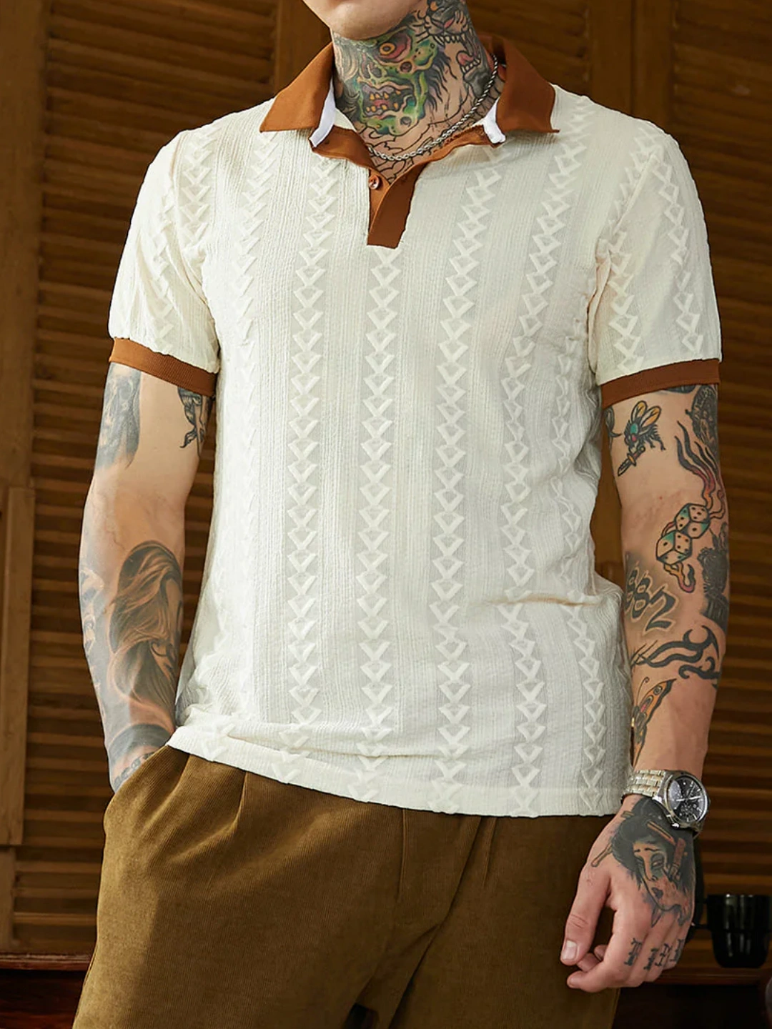 Color Block Half Sleeve Polo T-Shirt