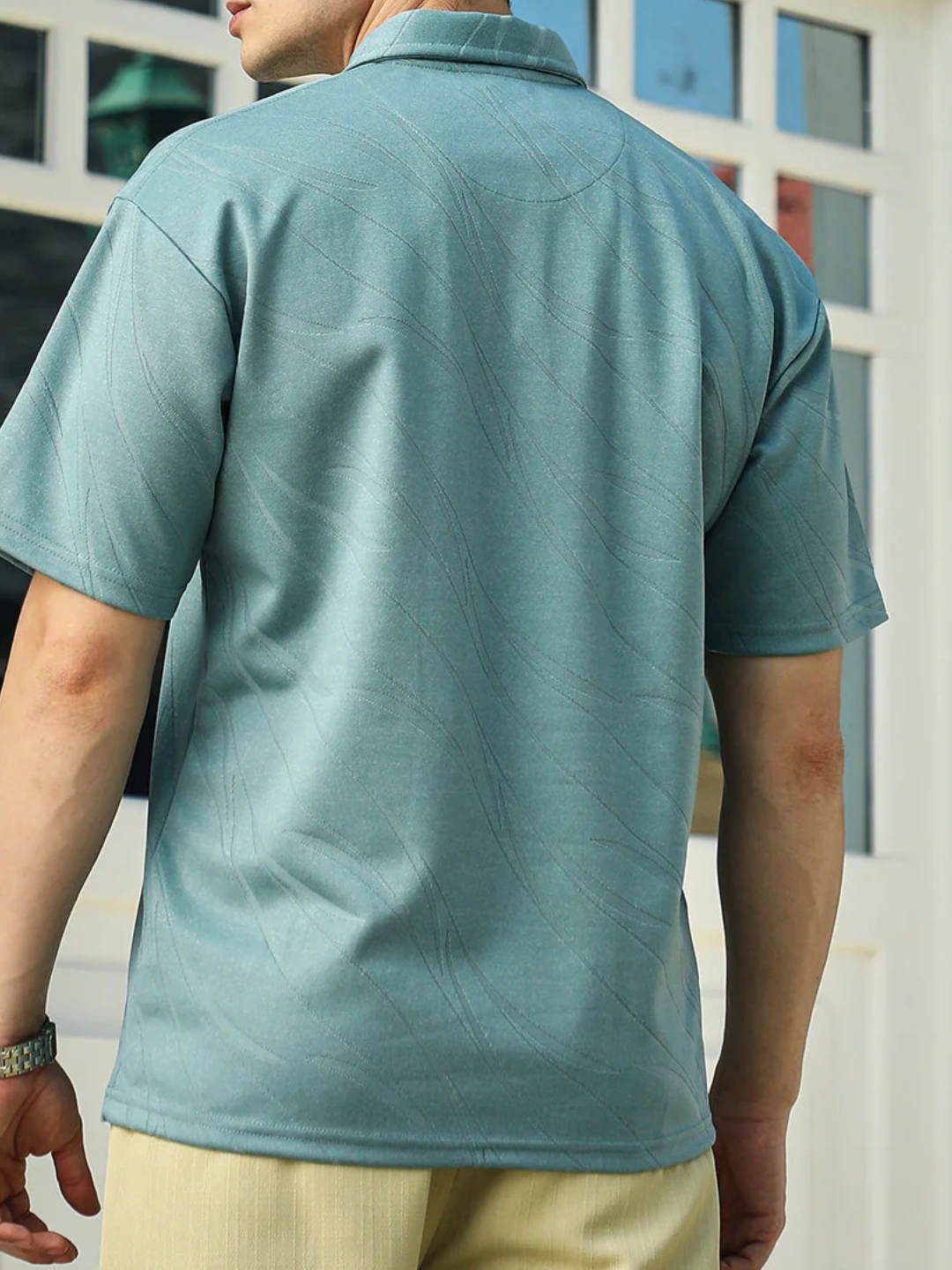 Solid Color Short Sleeve Polo Shirt