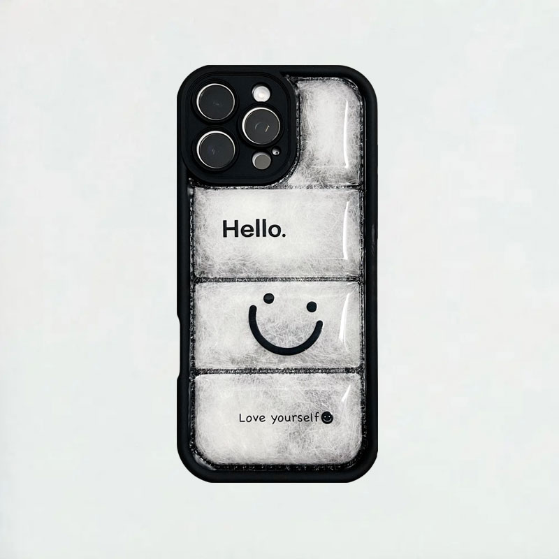 Smile Puffer iPhone Case Black-CLK251804