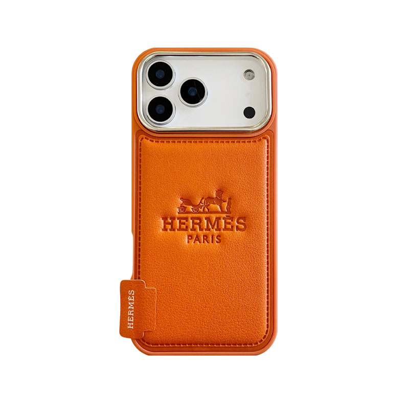 Leather H iPhone Case Orange For iPhone 17/16/15/14-VEH032