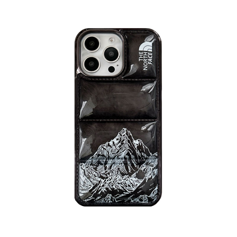 TNF Snow Mountain Puffer Phone Case For iPhone Black-XSK241405