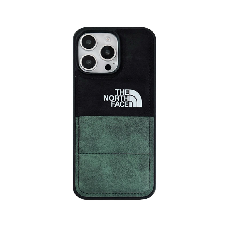 TNF Antler Skin Leather Puffer Phone Case For iPhone Double Green-LRP2