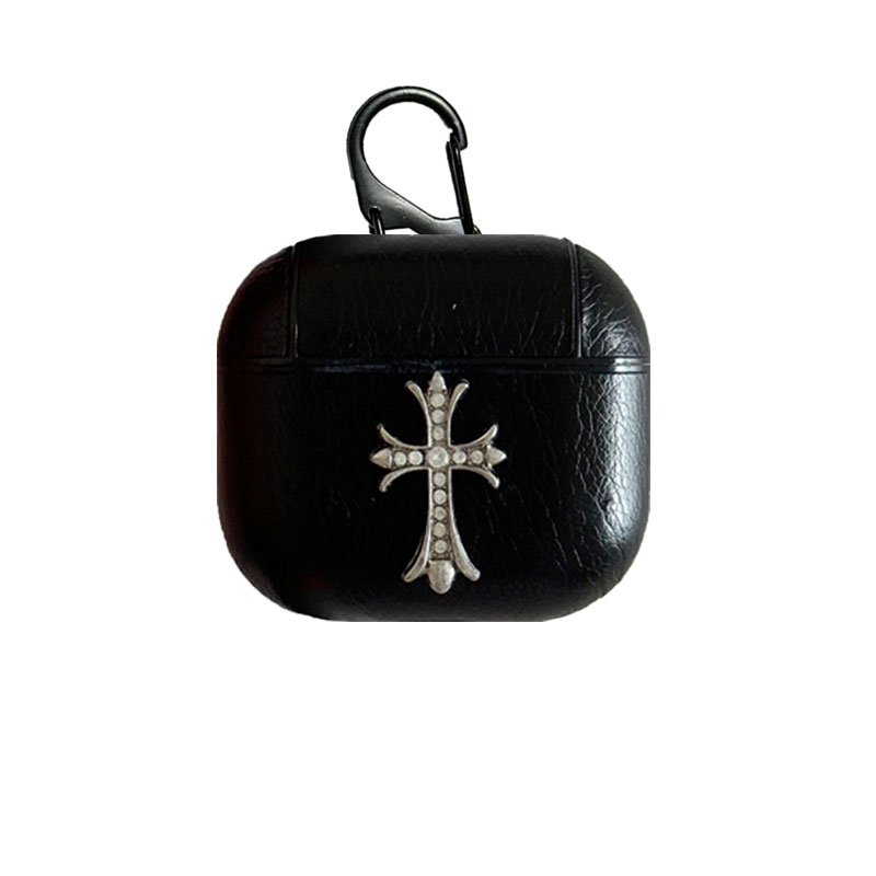 Leather CHS AirPods 4 Cases Black-DZS251302