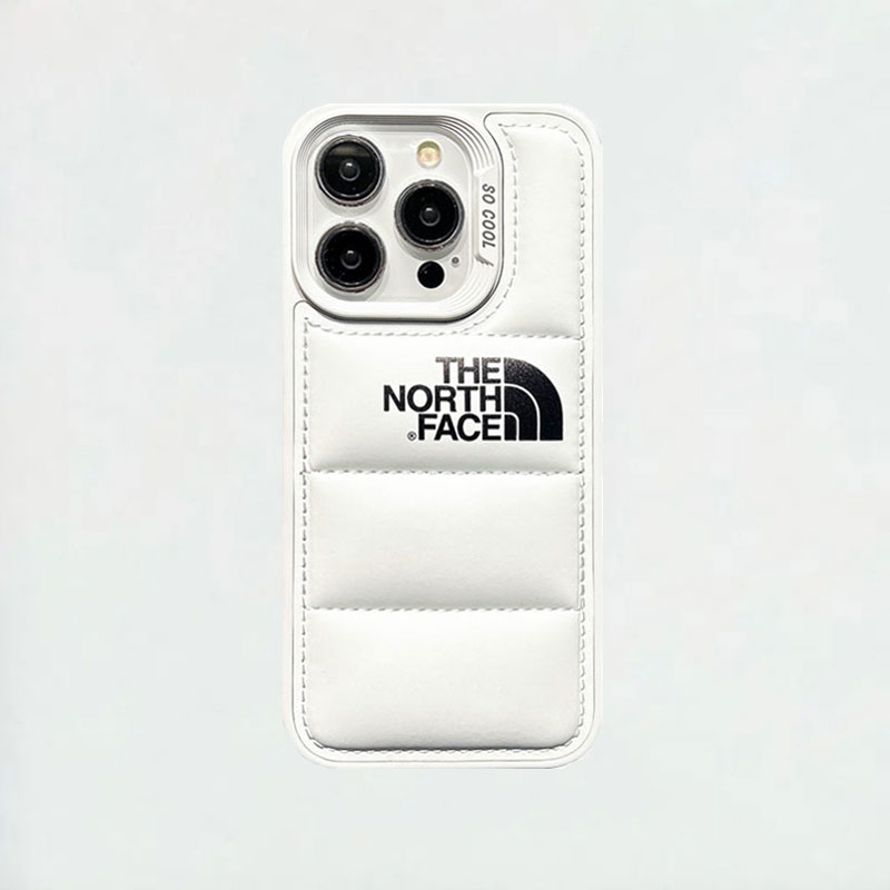 TNF Leather Puffer Phone Case For iPhone White-DKK241605