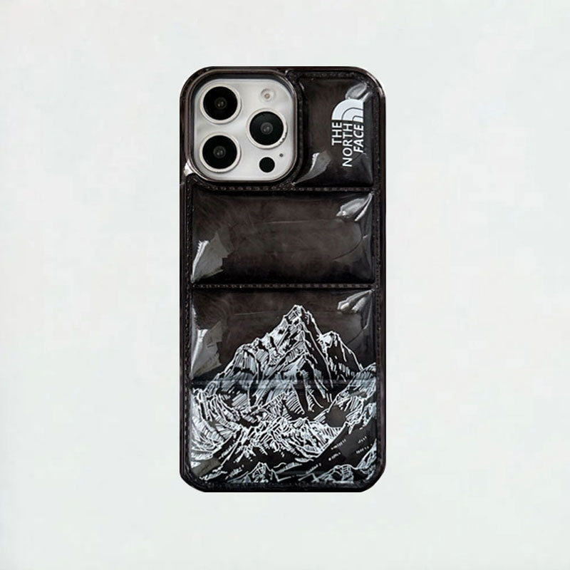 TNF Snow Mountain Puffer Phone Case For iPhone Black-XSK241405