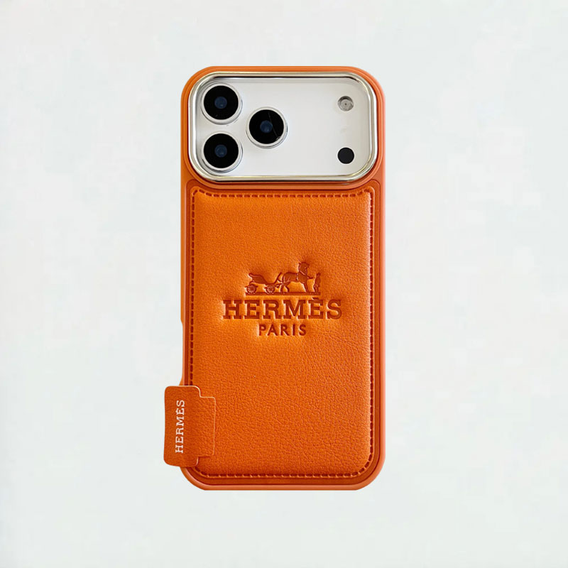 Leather H iPhone Case Orange For iPhone 17/16/15/14-VEH032