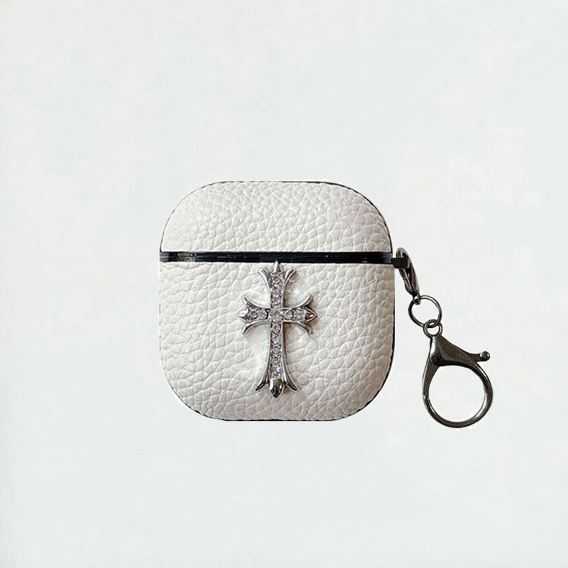 Leather CHS AirPods 4 Cases White-HXJ251607